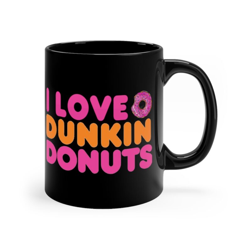 I Love dunkin Donuts Black Mug