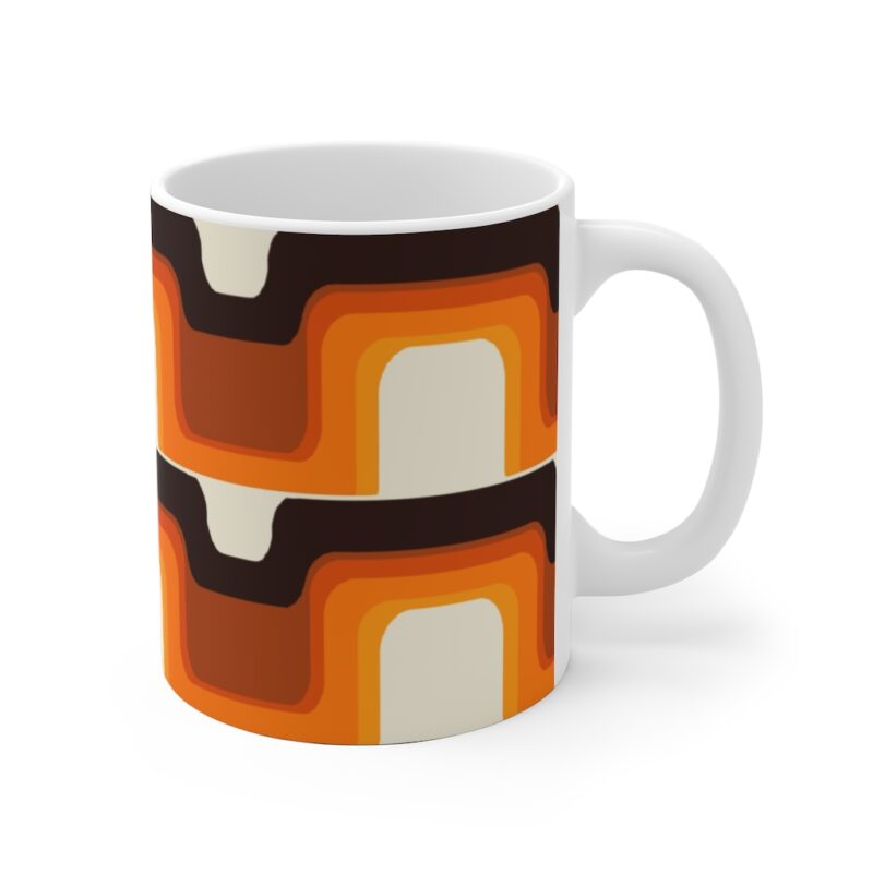 Mid-Century Modern Meets 1970s Orange Mug