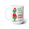 Rock Paper Scissors Throat Punch I Win Grinch Mug