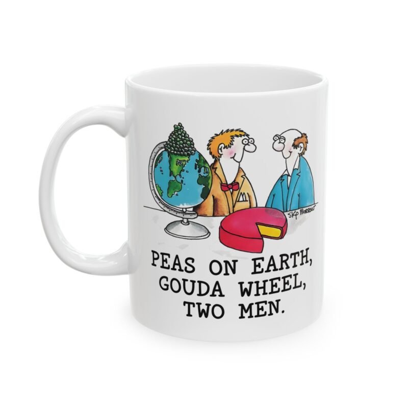 Peas On Earth Gouda Wheel Two Men Mug