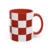 Retro Red and White Square Block Coffee Mug