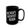 World's Greatest Brain Black Mugs