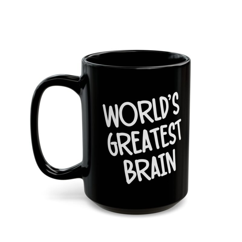 World's Greatest Brain Black Mugs