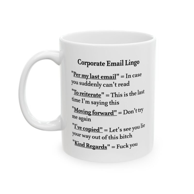Corporate Email Lingo Mug For Coworkers