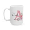 Custom Floral Coffee Mug with Name