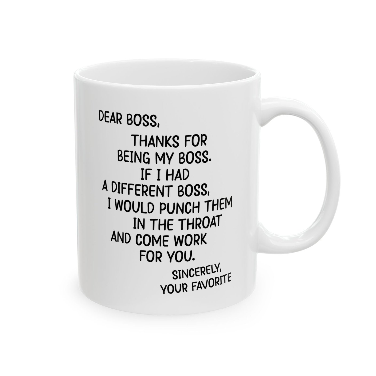 Dear Boss Thanks For Being My Boss Mug