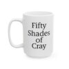 Fifty Shades of Cray funny crayon pun coffee mug with colorful crayon design printed on white mug
